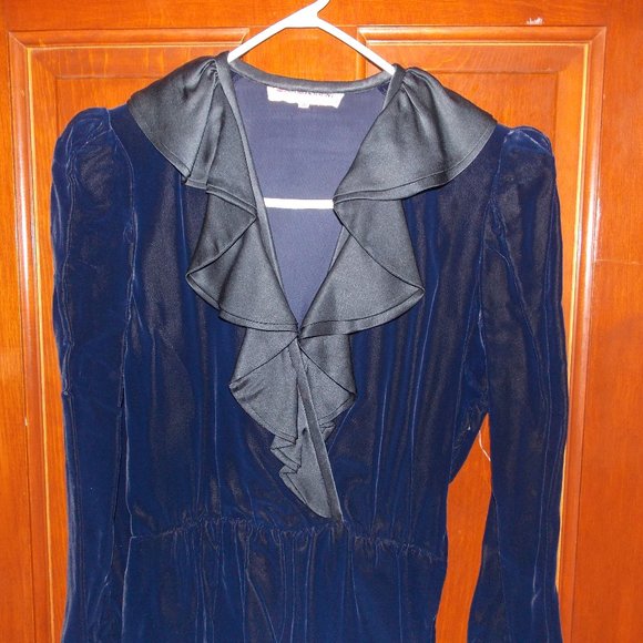 YSL VintageBlue Velvet Dress